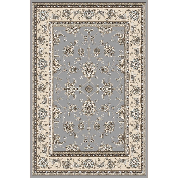 Radici Usa Pisa Area Rug 1780 Grey Bordered Vines 2' 2" x 7' 7" Rectangle