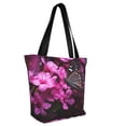 thumbnail image 2 of Fotbe Pink Blossoms Butterfly Pattern Beach Tote,Shoulder Handbag,Spacious Tote Bag,Lightweight Travel Bag,Versatile Shopping Bag, 2 of 9