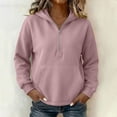 thumbnail image 6 of CHGBMOK Half Zip Hoodies for Women Long Sleeve Drop Shoulder Sweatshirt Loose Casual Pullover with Pocket, 6 of 6