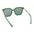 thumbnail image 4 of Womens Oversized Horn Rim Chain Arm Rectangle Designer Fashion Luxury Sunglasses All Green, 4 of 4