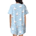 thumbnail image 3 of Lsque Goose White Flowers Women's Short-Sleeved Pajama Set - 2 Piece Soft and Lightweight Sleepwear Set-X-Large, 3 of 9