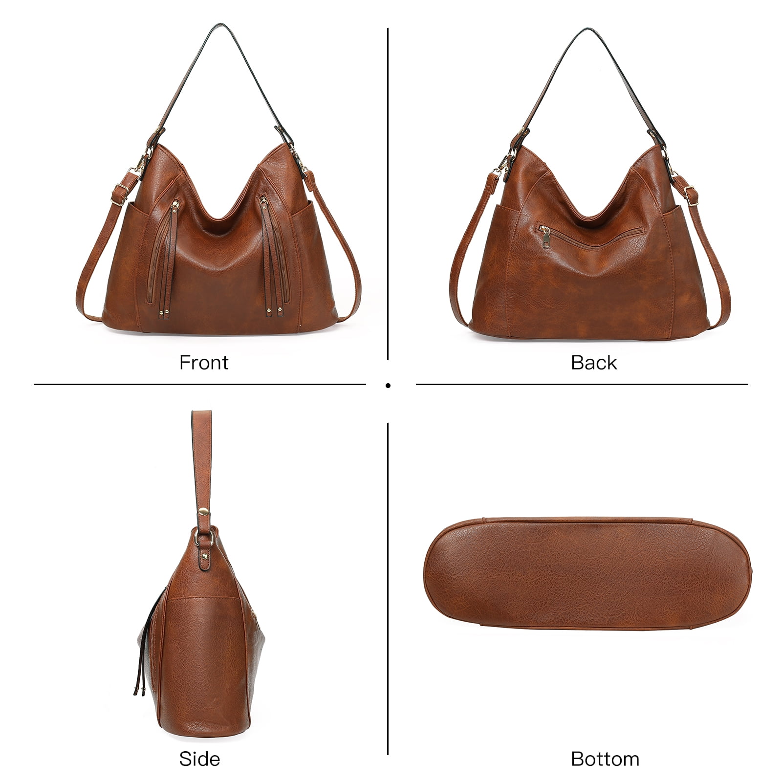 SENDEFN Women Tote Bag PU Leather Handbags Fashion Hobo Shoulder Bags with Adjustable Shoulder Strap And Side Pockets.