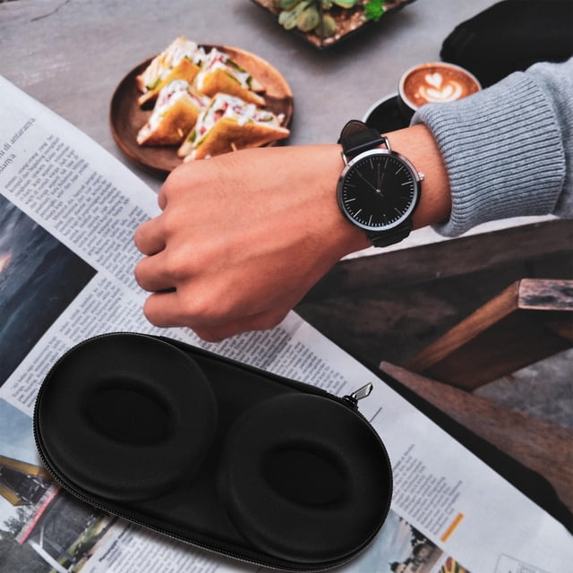 BESTYASH Estuche Para Relojes De Viaje Negro Con 2 Compartimentos Y Material Eva Resistente