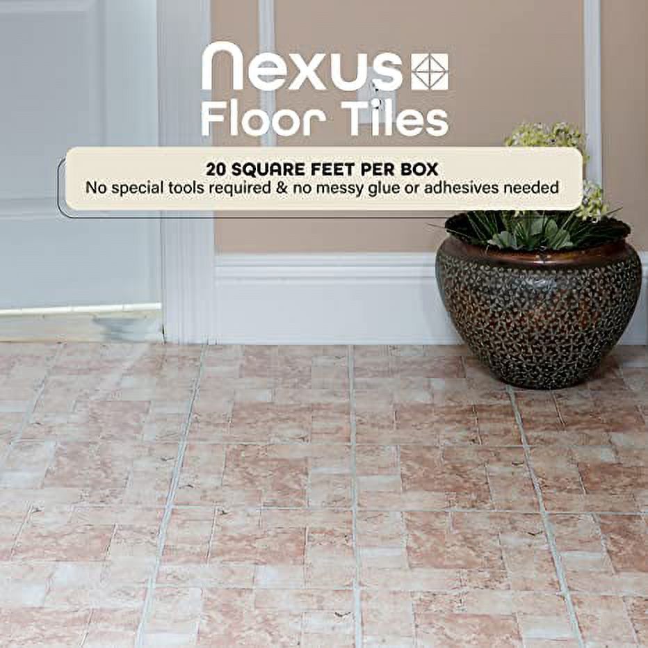 Achim Nexus 12"x12" 1.2mm Peel & Stick Vinyl Floor Tiles 20 Tiles/20 Sq. ft. Beige Terracotta - image 4 of 10