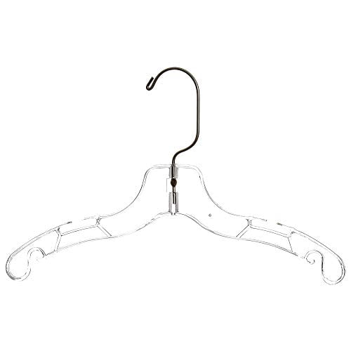 Mainetti 5075 Clear Plastic Hangers with 360 Swivel Metal Hook and Notches for Straps, Great for Children's Shirts/Tops/Dresses, 12 Inch (Pack of 10)