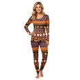 thumbnail image 2 of Matching Family Halloween Sleepwear Set Graphic Ghost and Pumpkin Print Long Sleeve Top and Pants Holiday Loungewear, 2 of 7