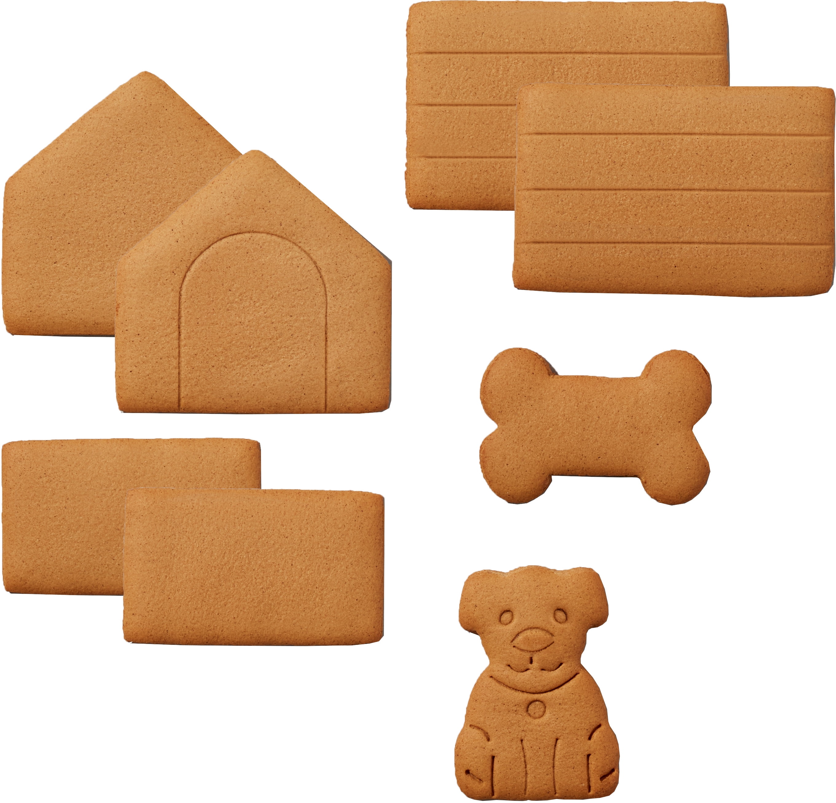 (2 pack) Wilton Christmas Gingerbread Doghouse Kit with Icing and Edible Decorations, 15.8 oz, Wheat