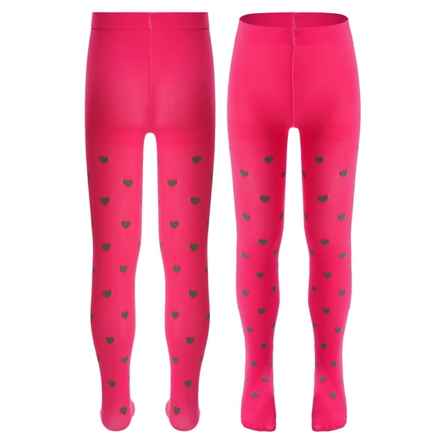Aislor Collants Extensibles Imprimé Cœur pour Filles Leggings Uniforme Scolaire Bas Rouge Melon D\'eau 90-125