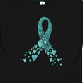 thumbnail image 4 of Inktastic Ovarian Cancer Awareness Teal Ribbon Made of Hearts Boys or Girls Baby T-Shirt, 4 of 5