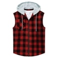 thumbnail image 3 of BSDJILFG Mens Summer Hoodies Vintage Plaid Sleeveless Workout Tank Top Full Zip Up Breathable Gym Shirts M-3XL, 3 of 4