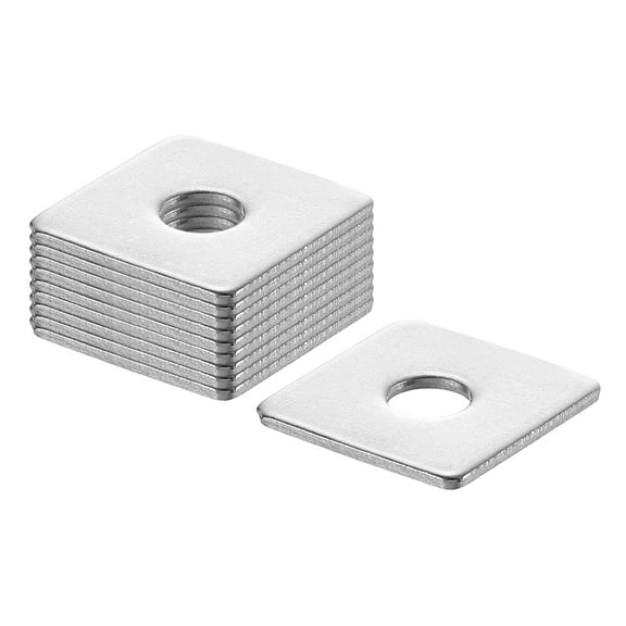 50Pcs 13/16" Square Plate Washer for 1/4" Bolt, 304 Stainless Steel Flat Bearing Plate (0.06" Thick)