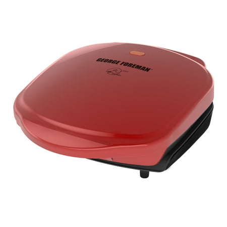 George Foreman 2-Serving Classic Plate Electric Indoor Grill and Panini Press, Red, (Best Panini Press With Removable Plates)