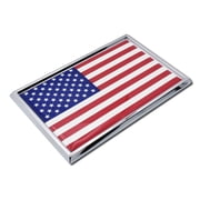 Elektroplate American Flag Emblem Chrome-Plated Peel-and-Stick 1-Pack 4 x 2.5 x .125 Inch