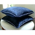 thumbnail image 2 of Cushion Covers, Navy Blue Throw Pillows Cover Couch, Solid Color Beaded Cord Pillows Cover, 20x20 inch (50x50 cm) Solid Contemporary Throw Pillow Cover, Velvet - Navy Shimmer, 2 of 4