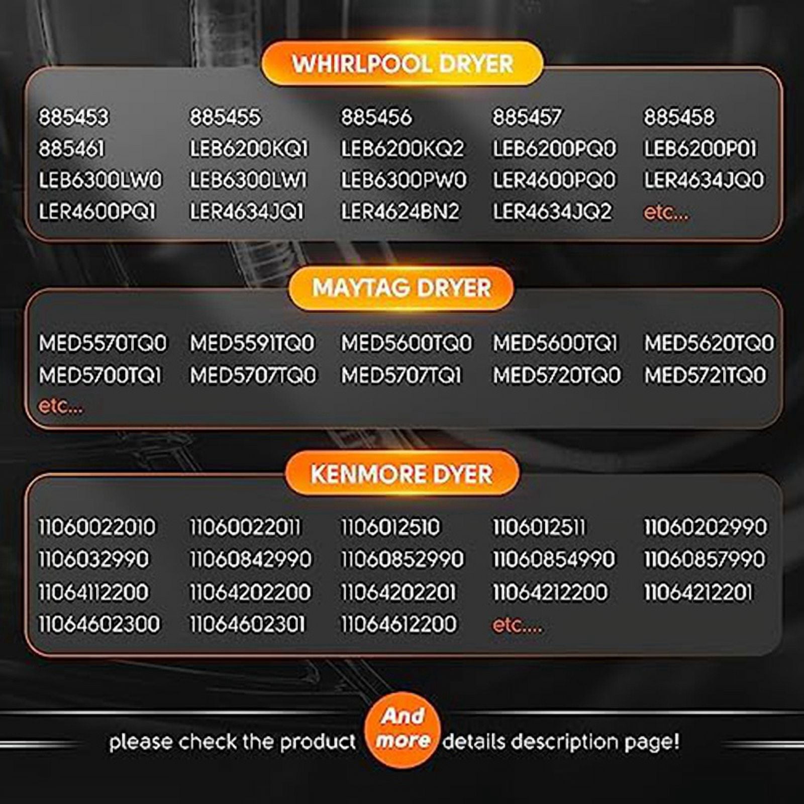 279838 Dryer Heating Elements Parts - Upgraded Dryer Heating Elements Kits Compatible Replaces W10724237 2406026 3403585