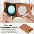 thumbnail image 2 of Allytechgroup for Samsung Galaxy Z Flip 4 Phone Case with Card Holder [Compatible with Magsafe Wireless Charging] Slim PU Leather Magnetic Wallet Back Flip Case Soft TPU Bumper Shockproof Cover, Brown, 2 of 18