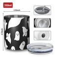 thumbnail image 4 of 12oz Coffee Tumblers Black Halloween Ghosts with Boo Stainless Steel Vacuum Insulated Travel Tumbler Coffee Cups Mug with Lid and Straw with Cleaning Brush for Cold & Hot Drinks, 4 of 5