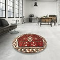 thumbnail image 4 of Ahgly Company Machine Washable Indoor Square Traditional Tomato Red Area Rugs, 4' Square, 4 of 7