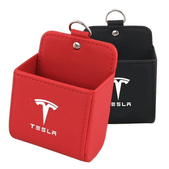Applicable to Tesla's storage mobile phone car with air outlet mobile phone bag Car box decoration (black)