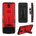 thumbnail image 2 of For Nokia C100 Case Military Grade Ring Car Mount Kickstand Wtempered Glass Hybrid Hard Pc Soft Tpu Shockproof Protective Case - Red, 2 of 5