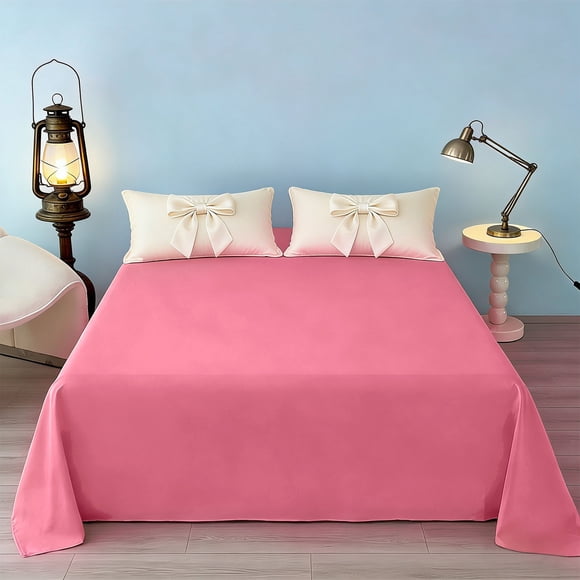 ddioayh Bed Sheet Twin Size Minimalist Design Skin-Friendly Soft Breathable Solid Color Fade-Resistant Easy Care 120x230cm for Bedroom