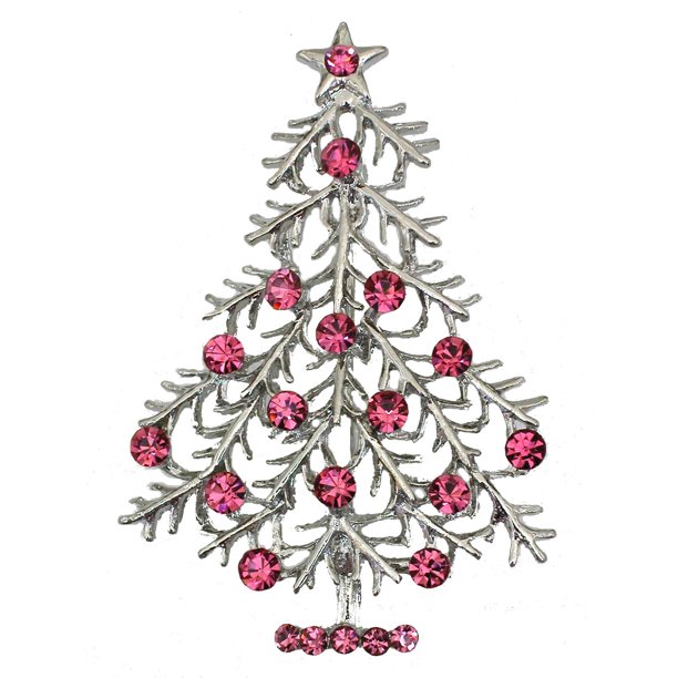 Faship Pink Christmas Tree Pin Brooch Gorgeous Rhinestone Crystal Walmart Com Walmart Com