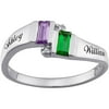 Family Jewelry Women's Personalized Sterling Silver Couple's Birthstone Band