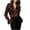 Brown, variant on Noric Women's V Neck Button Down Blouse Long Sleeve Flared Bell Sleeves Casual Business Office Workwear Tops