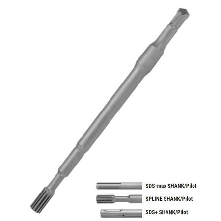 

Relton S02-18S Solid-Body Hard-Head Bits Spline Shank Pilot for 1-1/8 thru 1-5/8 Heads - 18 Drilling Depth