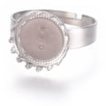 thumbnail image 2 of Adjustable 304 Stainless Steel Finger Rings Components Pad Ring Base Findings Flat Round Stainless Steel color Tray: 12mm Adjustable, 2 of 4
