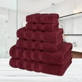 thumbnail image 2 of Burgundy Bath Towels Set , 2 Large Bath Towels , 2 Hand Towels , 2 Washcloths , 100% Cotton Towel for Bathroom , Soft Fluffy and Absorbent Bathroom Towel , 6 Piece Towel Set By TORUBIA, 2 of 5