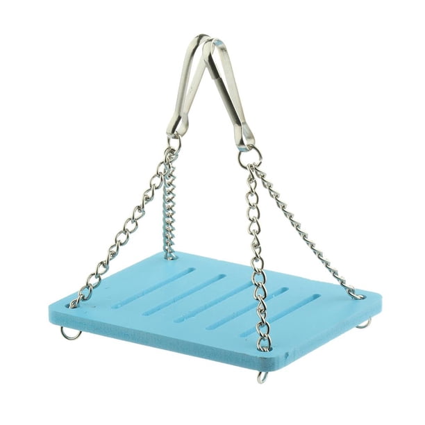 Juguete de Columpios de Aves Duradero Colgante de Hámster Casa de Mascotas de Duerme Percha para Entrenamiento de Dentición - Azul, 93x75x5mm Colco Swing Hamster Toy
