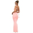 thumbnail image 3 of Women'S Evening Backless Straps Strap Stereoscopic Flower Halter Long Dresses Pink XS, 3 of 9