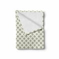 thumbnail image 2 of Floral Soft Flannel Fleece Throw Blanket, Abstract Geometric Ornament with Flowers and Leaves Simplistic Design, Cozy Plush for Indoor and Outdoor Use, 50" x 60", Sepia and Ivory, by Ambesonne, 2 of 6