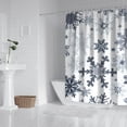 thumbnail image 2 of Blue Christmas Snowflake Pattern Shower Curtain 72"x84" ,Bathroom Decorative Shower Curtains Set with 12 Hooks,Modern Waterproof Washable Shower Curtain, 2 of 6