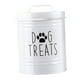thumbnail image 5 of Contenedor de almacenamiento de comida para perros, contenedor de almacenamiento con asa de metal resistente, regalo para dueños de mascotas, tarro blanco, 5 of 8