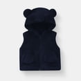 thumbnail image 2 of Children's Winter Solid Sleeveless Hooded Zipper Fleece Warm Coat, 2 of 5