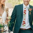 thumbnail image 4 of Men's Rustic Floral Necktie - Vintage Farmhouse Bloom Satin Wedding Tie, 4 of 5