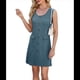 thumbnail image 3 of Vestido Corto de Fiesta Ajustado con Bolsillos, Sin Mangas, Cuello Redondo, Botones, de Punto, Color Liso, para Mujer (Verano 2025) Azul Profundo M, 3 of 9