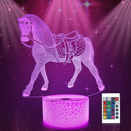 

YSITIAN Horse Night Light for Girls Horse Lamp for Kids Room Decor with 16 Colors Change Remote Control & Timer Birthday Gifts for Boys Girls Horse Lovers YT-7562
