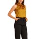 thumbnail image 4 of INSPIRAR CHIC Blusas de Trabajo Sin Mangas de Satén para Mujeres con Lazo en el Cuello Color Sólido M Amarillo, 4 of 6