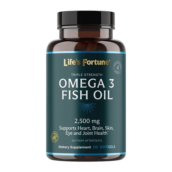 Life's Fortune Omega 3 Fish Oil Supplement 2500mg, 120 Softgels - High Potency Omega 3 Fatty Acids EPA & DHA, Purified Fish Oil Supplements