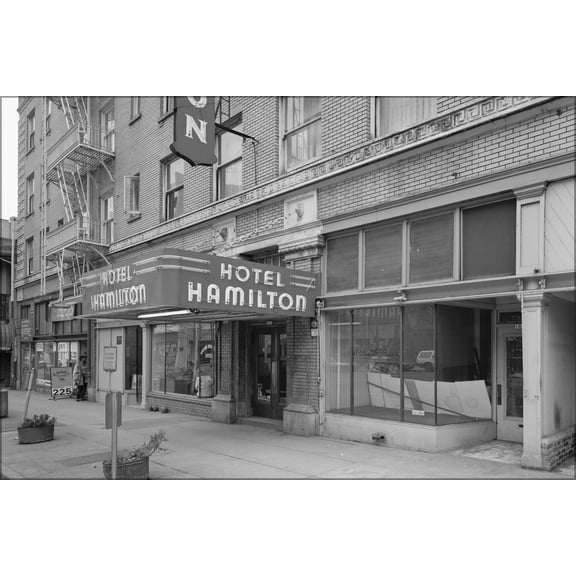 24"x36" Gallery Poster, Hamilton Hotel main entry detail Portland Oregon