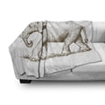 thumbnail image 3 of Animal Soft Flannel Fleece Throw Blanket, Safari Animal Sketchy Style Mammal Modern Wilderness Illustration, Cozy Plush for Indoor and Outdoor Use, 50" x 70", Brown White, by Ambesonne, 3 of 6