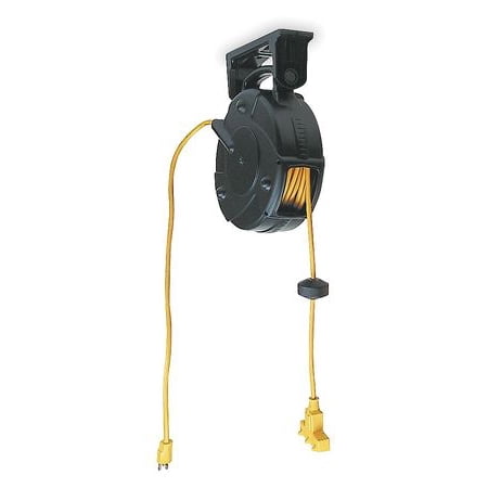 Lumapro 6YF67 120VAC Retractable Cord Reel, 40ft