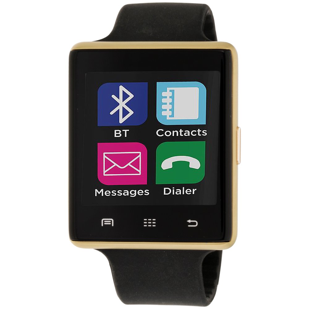 iTouch - iTouch Air 2 Smartwatch 45mm Gold Case with Black Strap