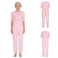 thumbnail image 3 of renvena Elderly Anti-strip Adaptive Clothing Alzheimers Nursing Jumpsuit Long Sleeve Special Need Romper Pink XL, 3 of 7