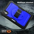 thumbnail image 6 of ELEHOLD Rugged Case For iPad Air 13-inch M3 (2025) / M2 (2024),360 Rotating Stand Hand Strap Shoulder Strap Pencil Holder Full-Body Heavy Duty Shockproof Protective Case,Darkblue, 6 of 12