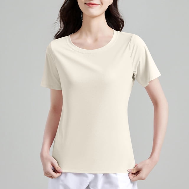 mfyjkho Tops Y Blusas Para Mujer, Blusa Informal De Manga Corta Con Capucha Y Cuello Redondo De Talla Grande Para Mujer Tops De Gimnasio Para Mujer L