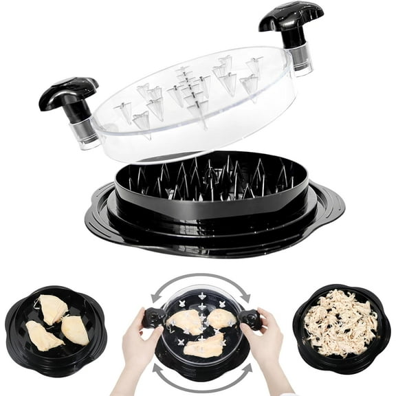 Chicken Shredder Tool Twist - Large Capacity Chicken Breast Shredder with Cleaning Brush, Visible Design, Ergonomic Handle, Non - Slip and Dishwasher - Friendly. Ideal for Pork, Beef and Chicken